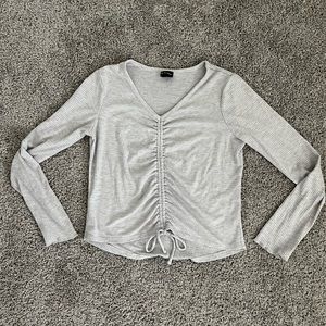 Art class gray pull string rayon polyester long sleeve